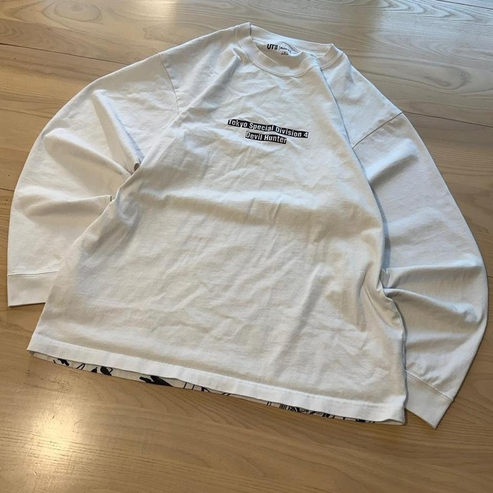 Uniqlo Chainsaw Man long sleeve white shirt medium - Picture 3 of 8